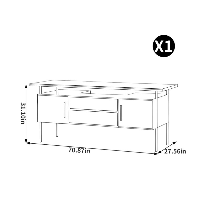 Bureau rétro spacieux de style européen