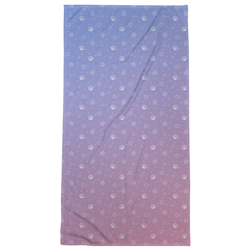 Serviette de bain coquillage, Rose/bleu
