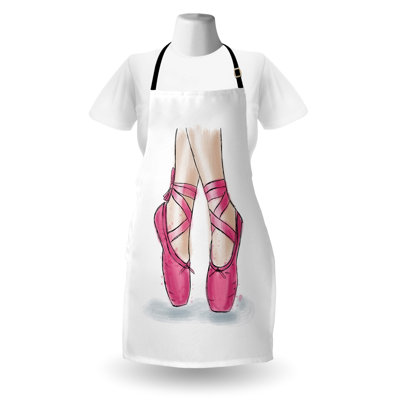 Bungalow Rose Ballet Apron Unisex Hand Drawn Ballerina Shoes Adult Size White Pink Pale Peach