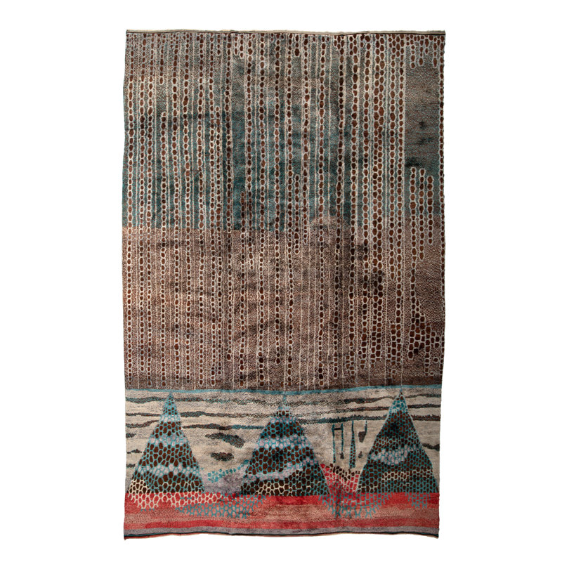 Blue Casablanca Moroccan Wool Rug - 12'10" x 19'10"