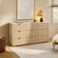 Commode en bois de travertin moderne de 63 po avec 9 tiroirs avec rangement Corentin-125370592