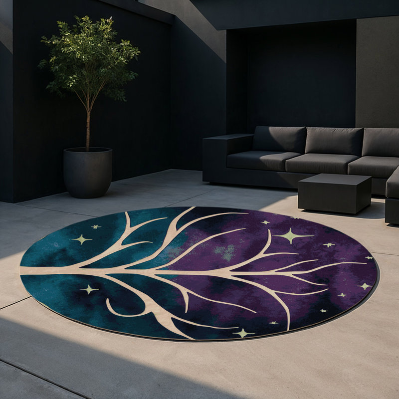 Tapis intérieur et extérieur Mystic, Rond 5 pi