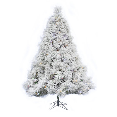 Sapin de Noël artificiel blanc 300 avec lumières multicolores pré-éclairé Atka
