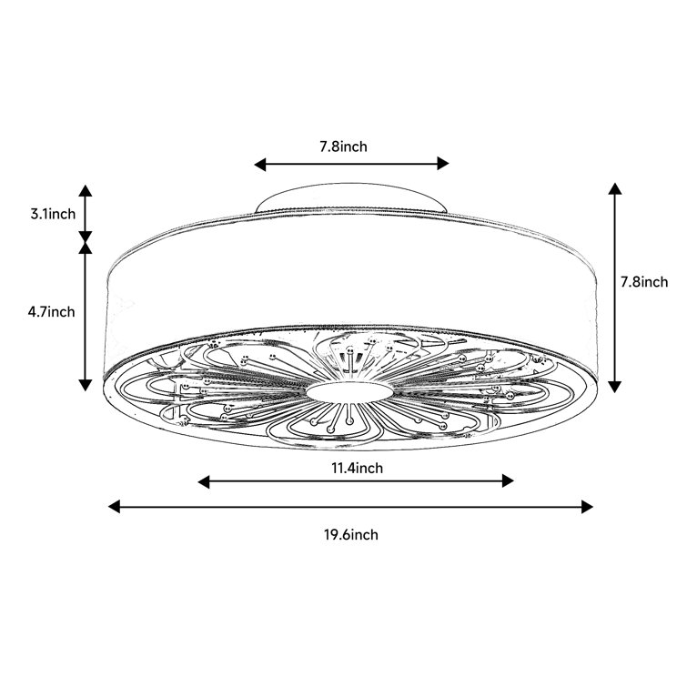 19.6'' Ceiling Fan with Light Kit Included