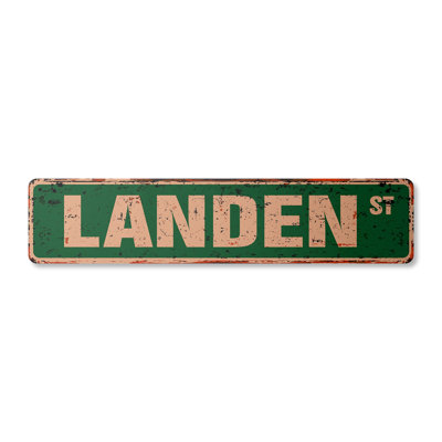 Landen Street Sign Heavy Duty Plastic 4" X 18"