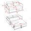 Canapé-lit convertible futon 3 en 1, petite causeuse en velours de 55 po avec 2 coussins, dossier inclinable, canapé latéral pour le salon, canapé-lit-1896930597