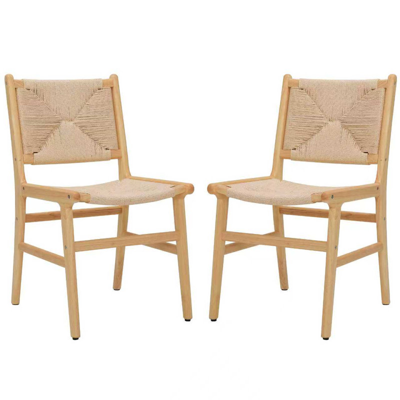 18.9 " H Solid Wood Side Chair, Ivory/Beige