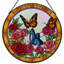 Vitrail de jardin en verre coloré 12 "H-1794321218