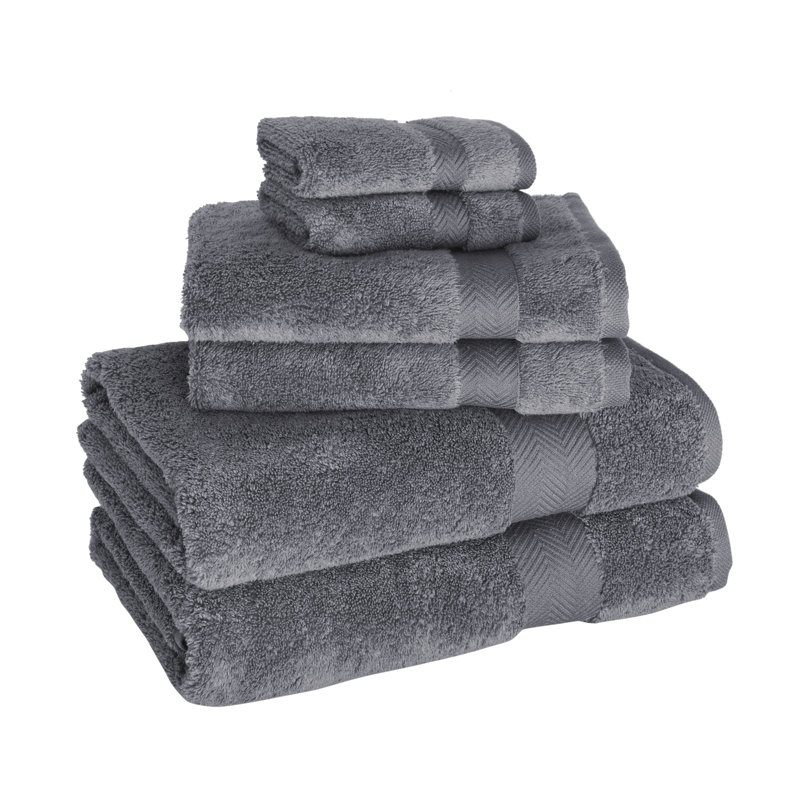 Hammack 6 Piece Turkish Cotton Towel Set, Gray