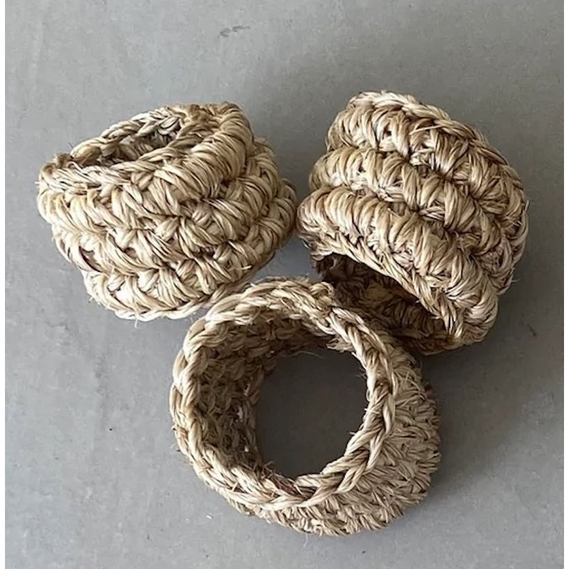 S/4 Fique Spiral Napkin Rings