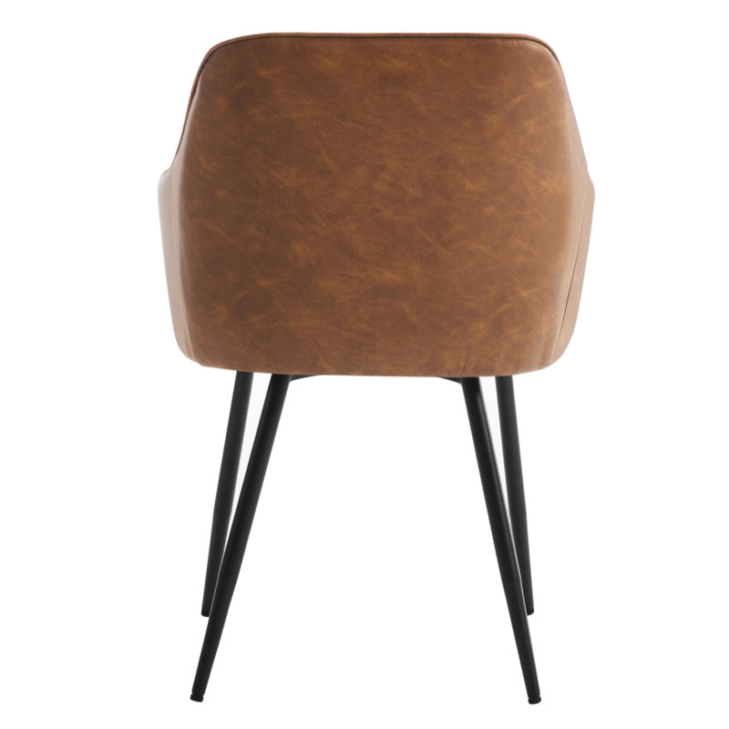 Rigney 50.5cm H Upholstered Metal Side Chair, Brown, 2