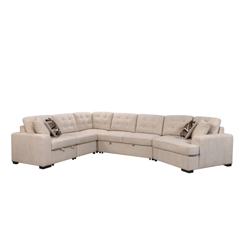 Canapé modulaire rembourré en U de 149 po Modern Modern, Blanc