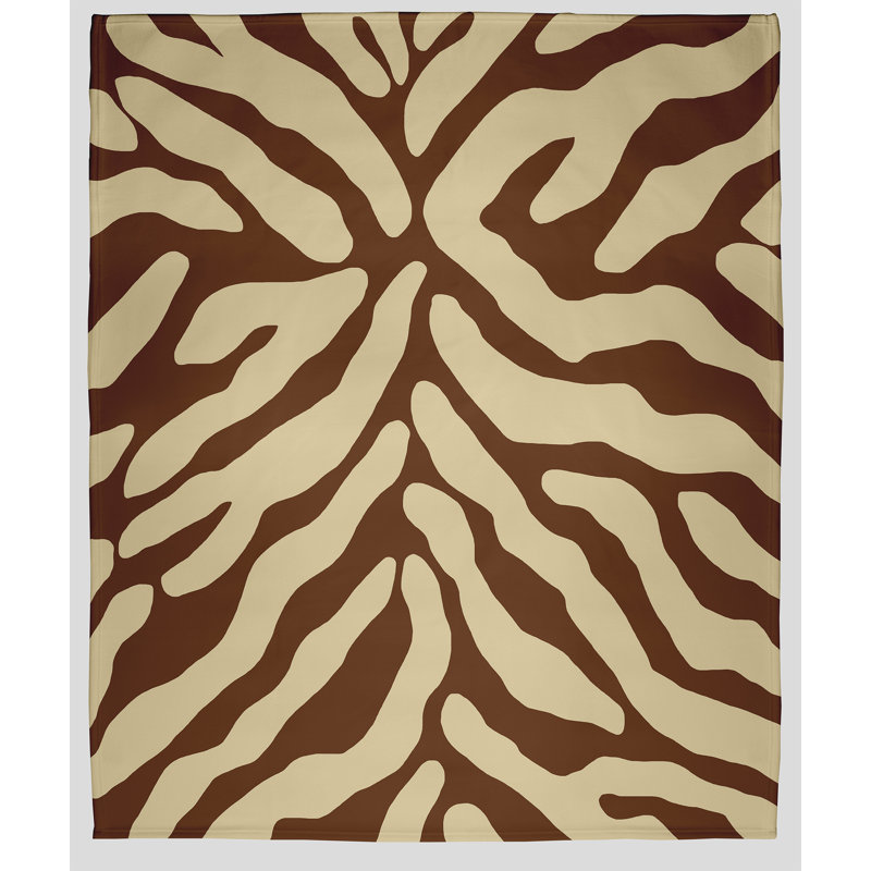 Jeté polaire Flora and Fauna, L 60 po x L 80 po, Brun, 1.95