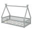 Children Tent-Shaped Floor Bed With Protective Guardrails-446228178-446228180