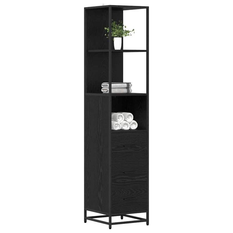 Wall Mounted Required Bathroom Cabinet, Black Oak