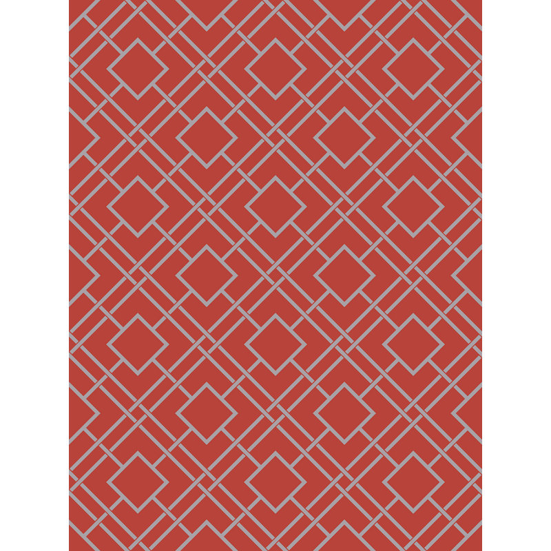 Papier peint à motif de treillis Byberry Corrigan Studio® Designs, Étain métallique