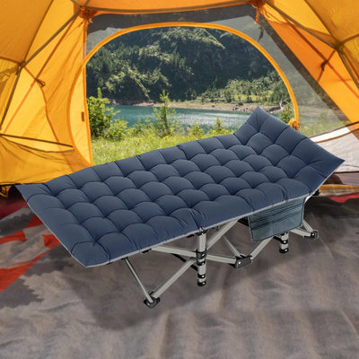 Lit de camp pliant avec matelas en coton pour lit de camp
