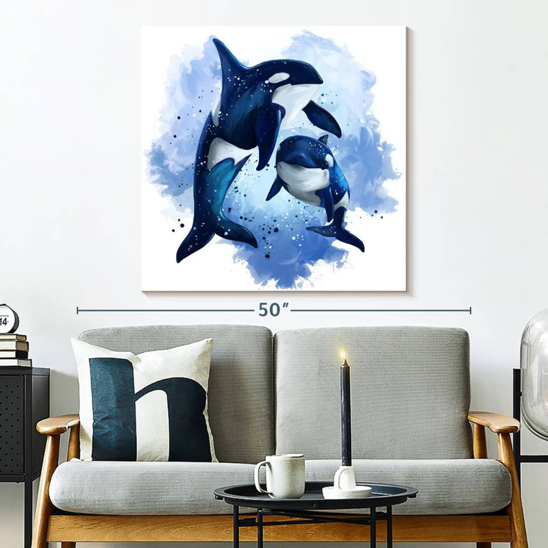 Crowle Orcas, 33" H x 33" W