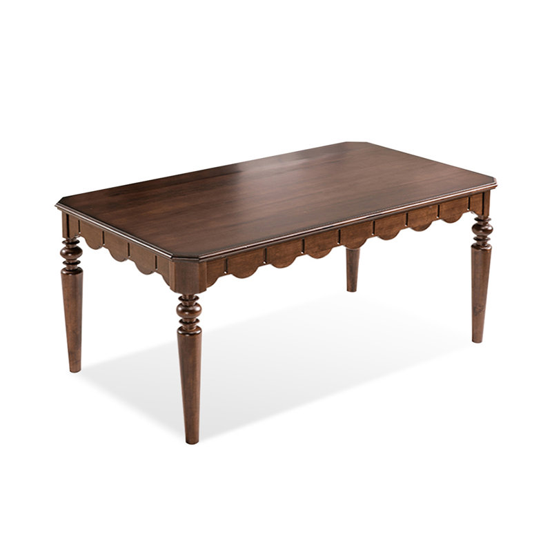 Modern Nut-Brown Rectangular Solid Wood Dining Table, 29.53"H x 51.18"L x 31.5"W