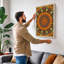 Golden Mandala Rising Botanical - Wrapped Canvas-531188601-531188605