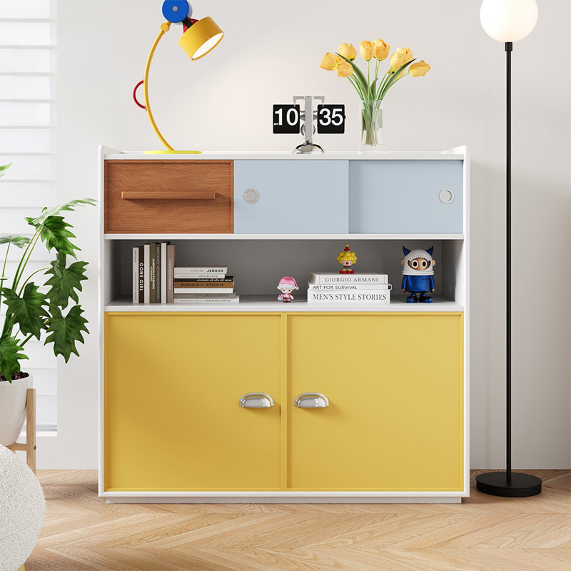 Buffet Dopamine, Brun / jaune / blanc / bleu clair