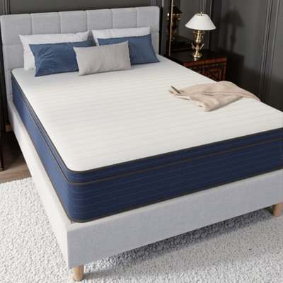 10/12 Inch Twin/Full/Queen/King Size Medium Firm Euro Top Hybrid Cooling Gel Memory Foam Mattress with Pocket Springs - Bed in a Box for Motion Isolation, Adjustable Base Friendly, CertiPUR-US Certified