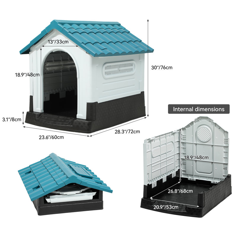 Niche pour chien en plastique Chesham, H 30 po x l 23,6 po x P 28,3 po