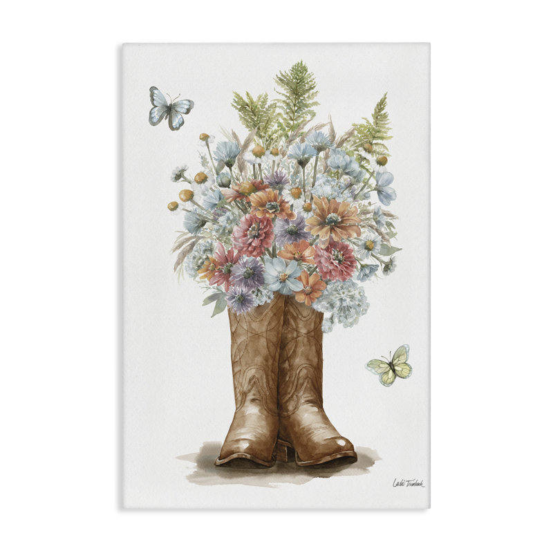 Art floral sur toile "Wildflower Western Bouquet" par Leslie Trimbach, H 36 po x l 24 po