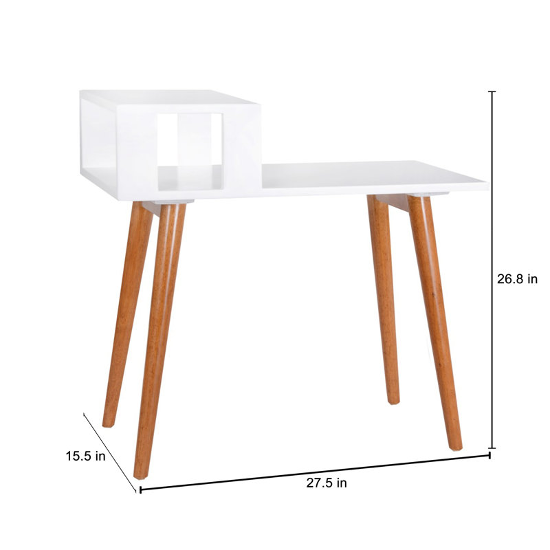 Solid Wood End Table, White