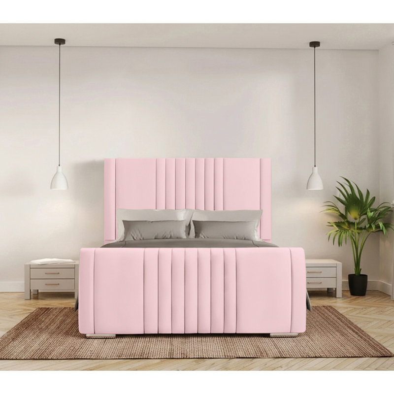 Ganador Upholstered Bed, Pink, Single (3')
