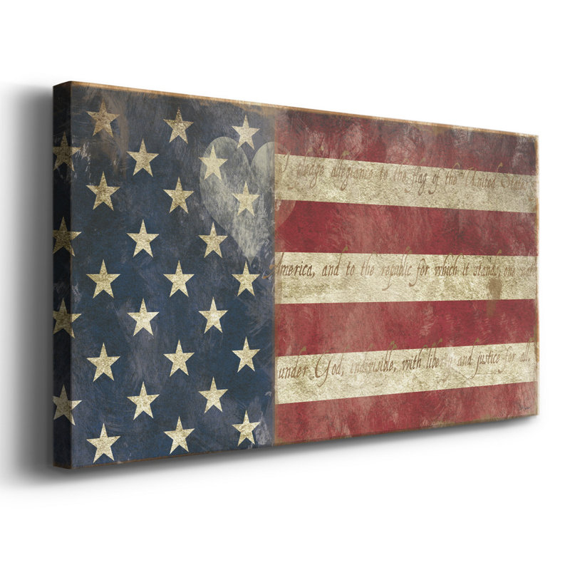 «I Pladge Allegiance», reproduction sur toile tendue, H 16 po x l 8 po x P 1 po