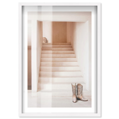 Décoration murale "Peach Ranch Entrance Shadowbox" par Notoriart, cadre blanc, 31 x 46