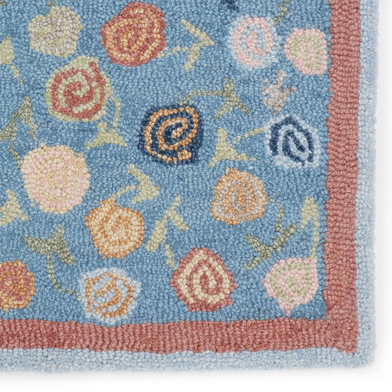 Florals Area Rug, Blue, 9' x 13'