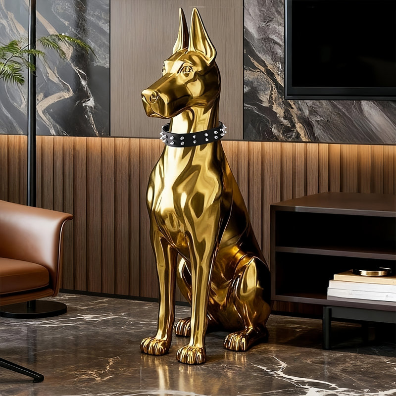 Surface de sculpture 39,5 po pour chien, Doré