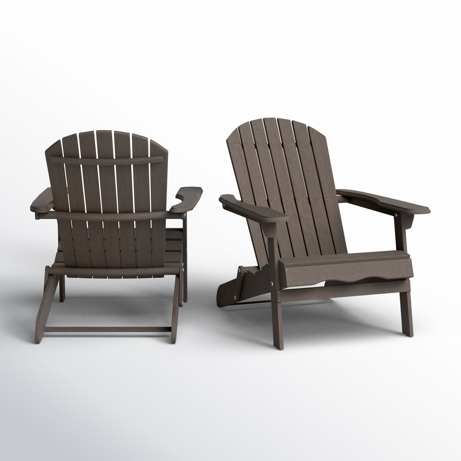 Woking Foldable Outdoor Adirondack Set, Gray