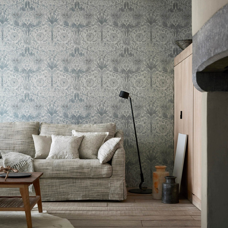 Pure Honeysuckle & Tulip Wallpaper, Black Ink