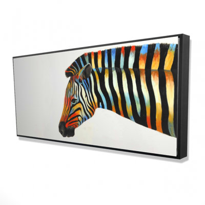 Colorful Zebra Print On Canvas