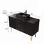 Meuble-lavabo moderne de 24 po avec lavabo supérieur, portes à fermeture douce, tablette réglable et structure en bois massif pour un rangement élégant