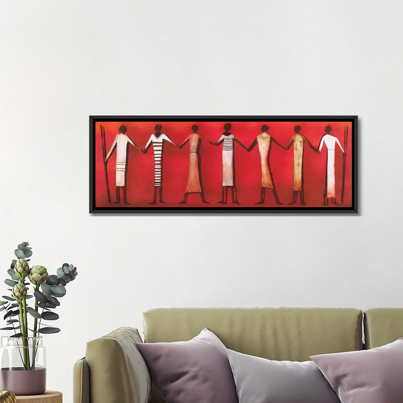 « figuras i », impression sur toile, H 12 po x l 36 po x P 1,5 po, Toile avec cadre noir