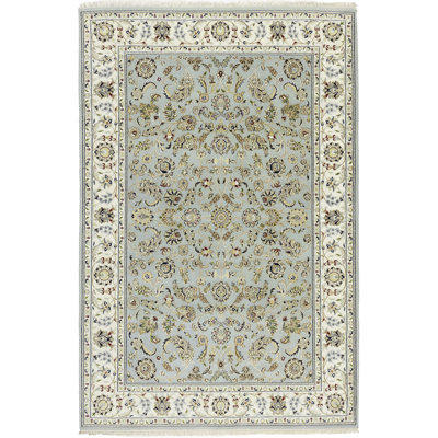 Blue Traditional 6X8 Indo-Nain Oriental Area Rug