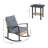 Button Tufted Cushions With Patio Furniture Set, Rattan Rocking Chairs, Coffee Table-1787383078