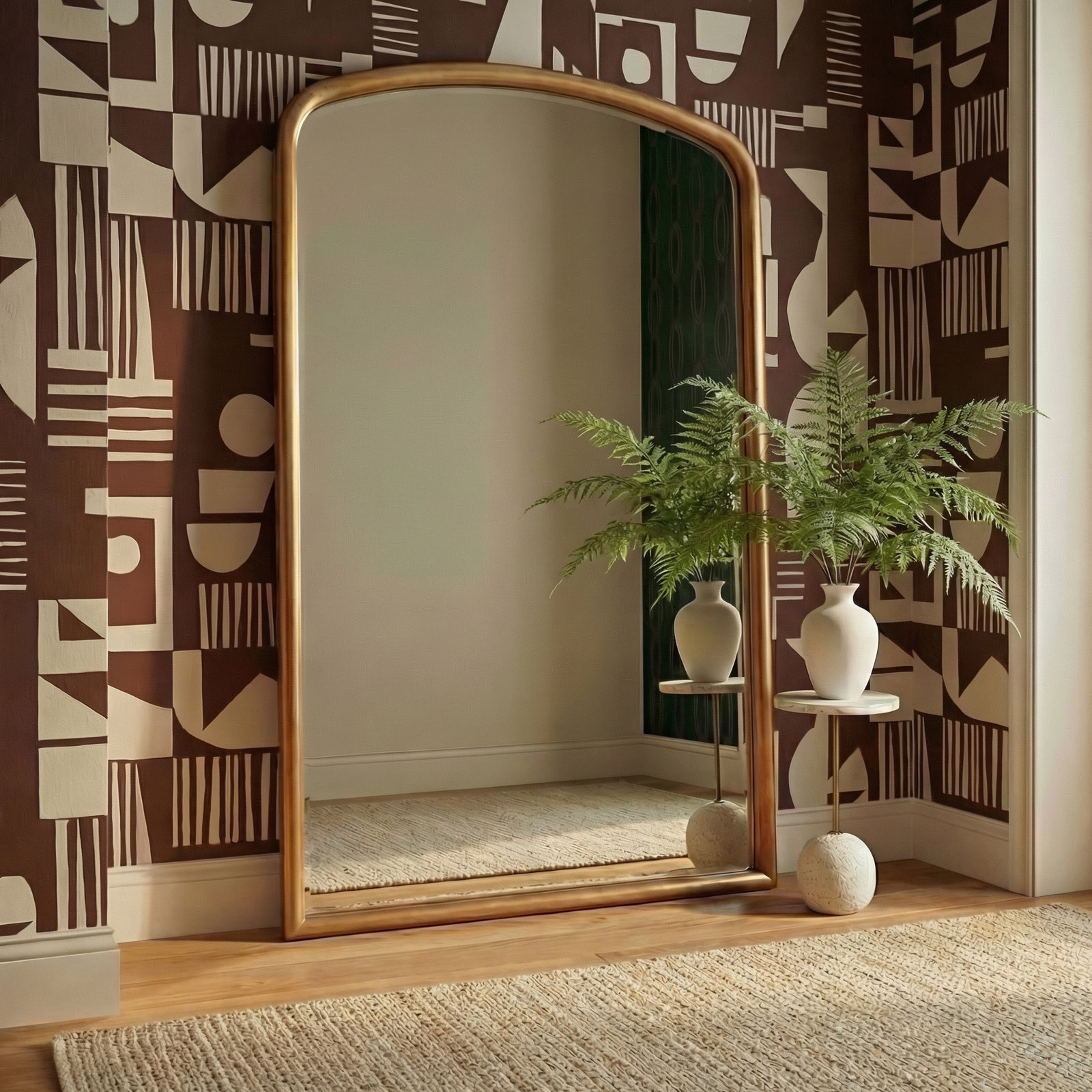 Peach Arch Floor Mirror