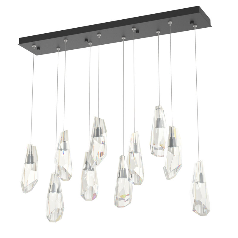 Luma 10 - Light Crystal Pendant, Black, 130" H