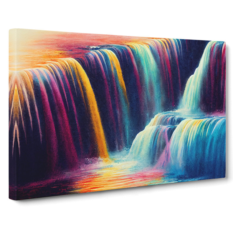 Colourful Watercolour Vol.3 - Wrapped Canvas, 35cm H x 50cm W x 3cm D
