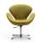 Raspberry Modern Wool Blend Upholstered Metal Swivel Balloon Chair in Green-1797677453