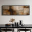 Impression sur toile encadrée abstraite extra large brun beige rouille géométrique-417292941-417292943