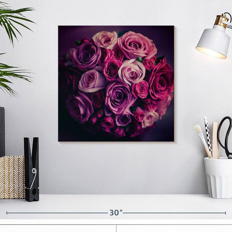 Bouquet de mariage Hardie roses roses, H 16 po x l 16 po