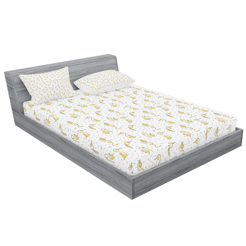 Microfiber Patterned Fitted Sheet, Twin XL Fitted Sheet with 1 Pillowcase