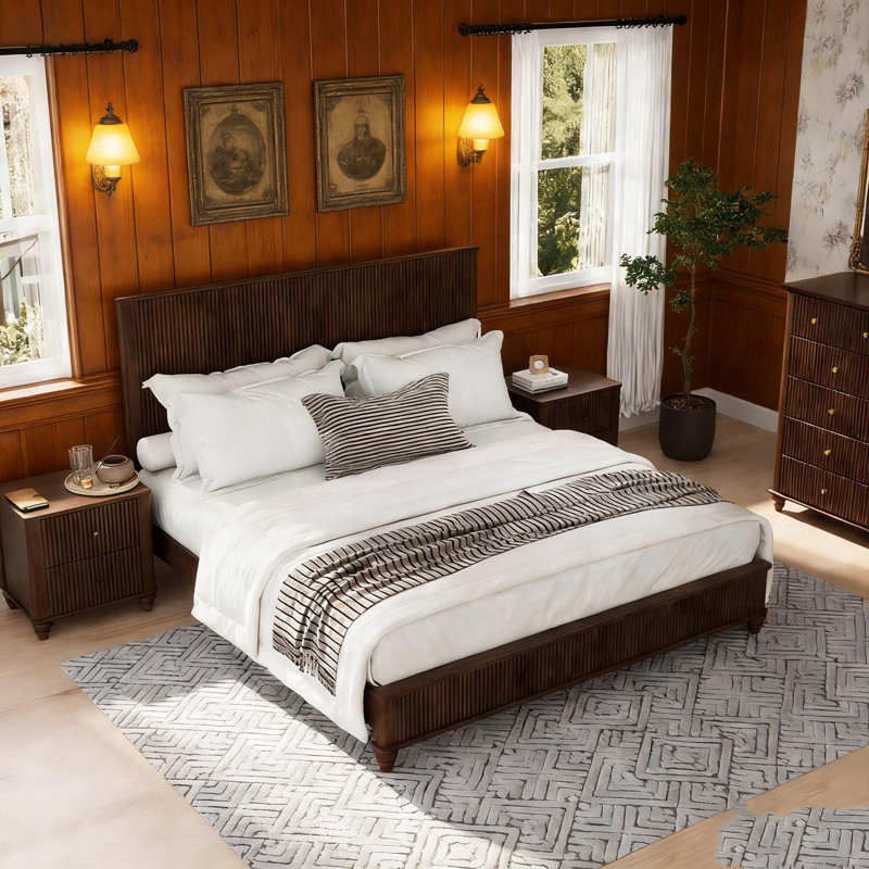 Base de lit en bois massif