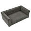 Grand lit confortable pour chien, surélevé et, de style moderne, gris foncé, - Housse de canapé gris, pour animaux de compagnie, - Mèche-871358576